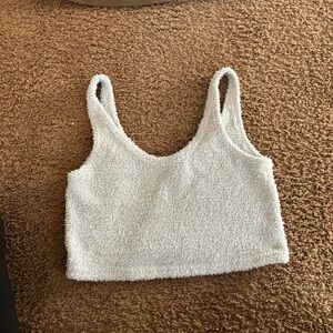 Women's baby blue fuzzy Textured Tank Top